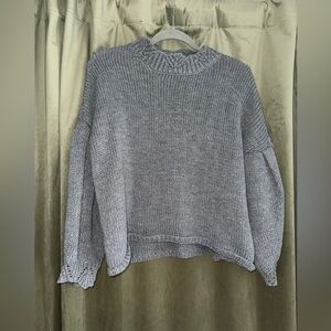 Balloon Sleeve Mock Neck Sweater